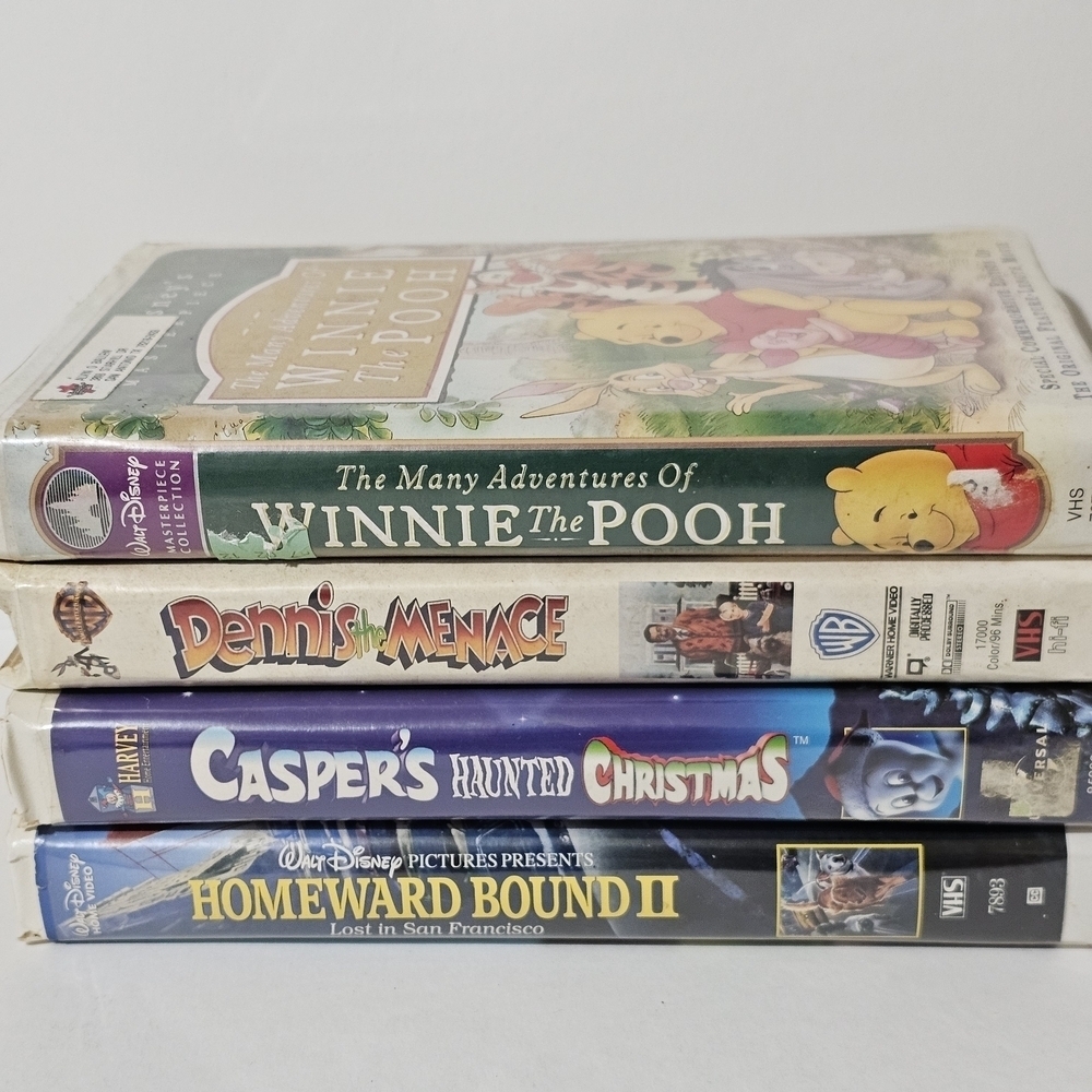 Classic Family VHS Collection (Disney, Casper, Dennis the Menace) – 4 Tape Lot